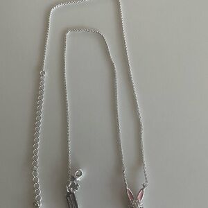 Kate Spade ♠️ Silver Necklace with Pink Accents